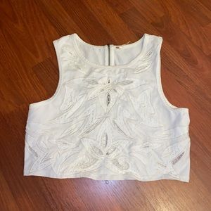 Free people crochet zip crop top